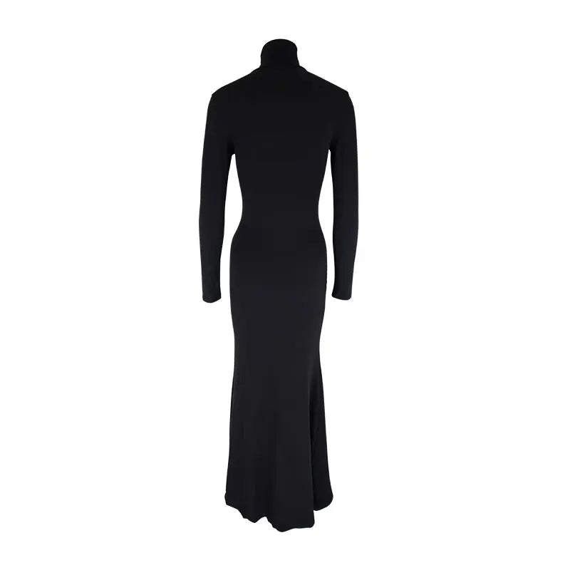 Robe Maxi à Col Roulé avec Fente