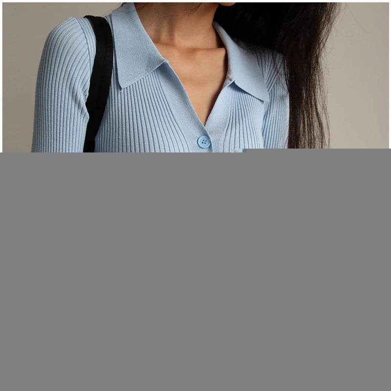 Cardigan Slim à Col V avec Boutons