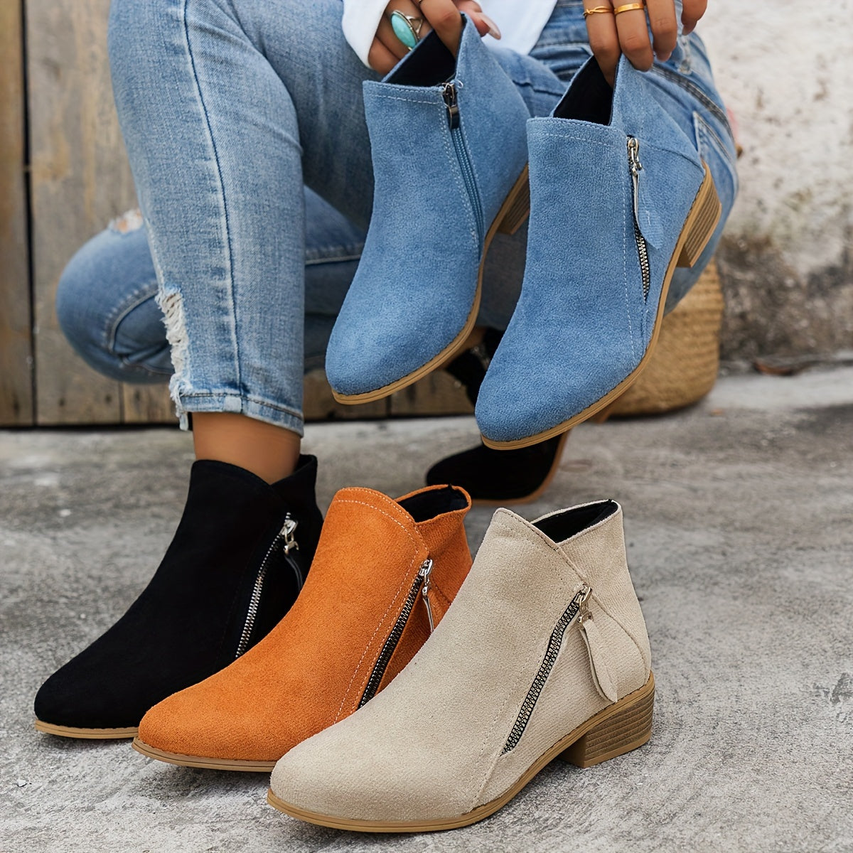 Bottines en tissu de style vintage pour femmes