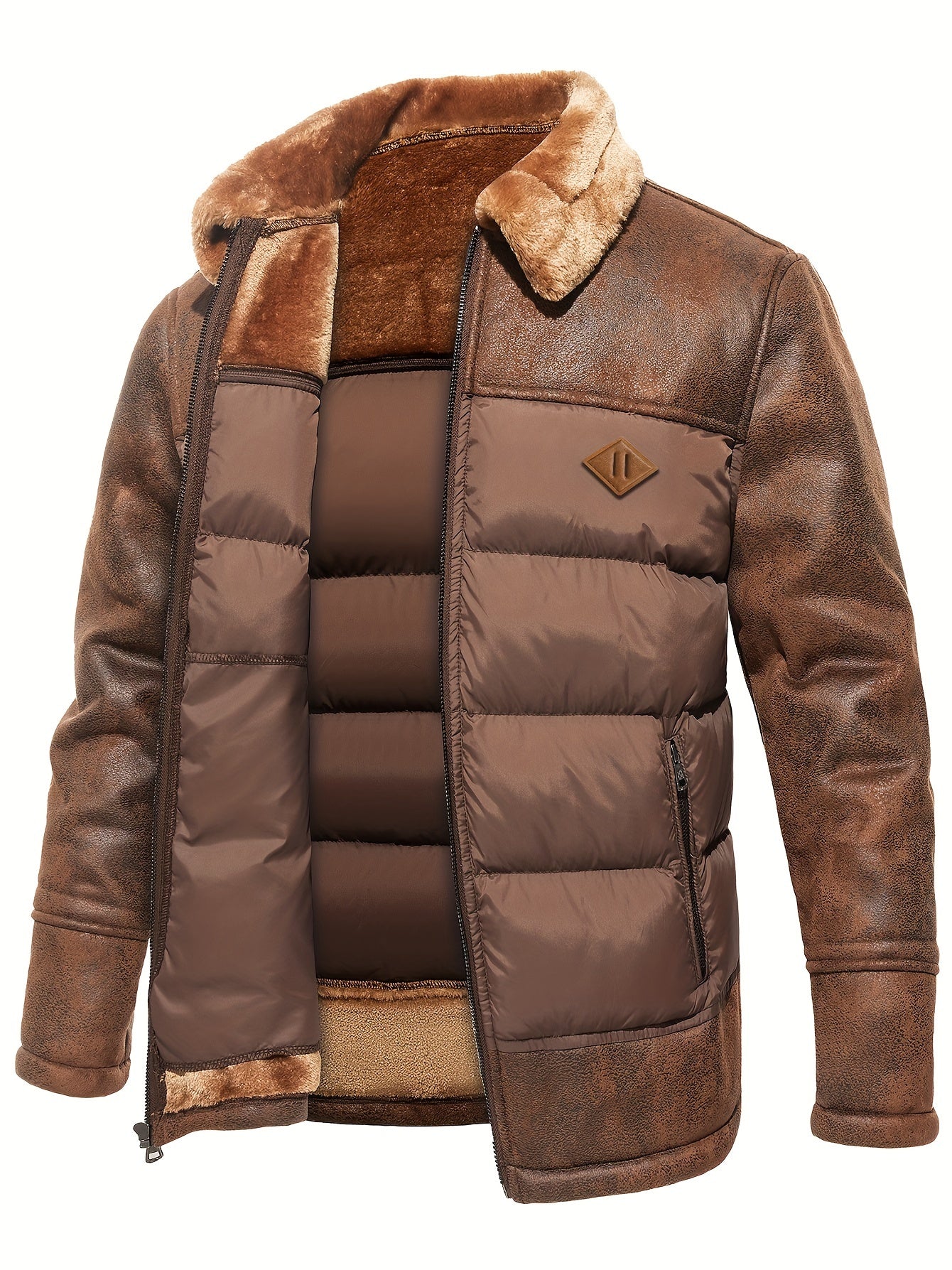 Veste d'Hiver Chaude en Polaire avec Poches pour Hommes