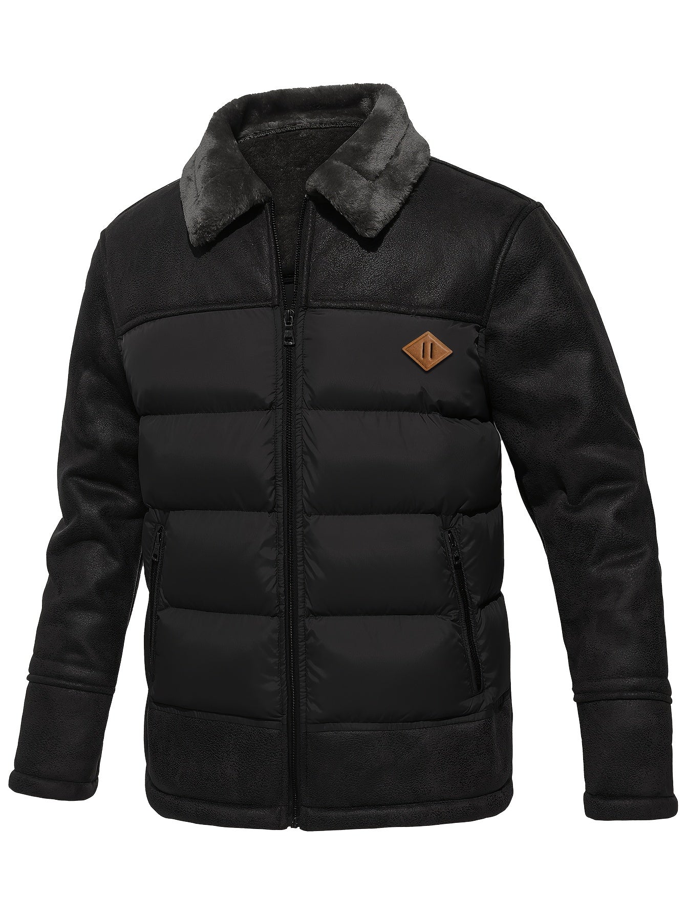Veste d'Hiver Chaude en Polaire avec Poches pour Hommes