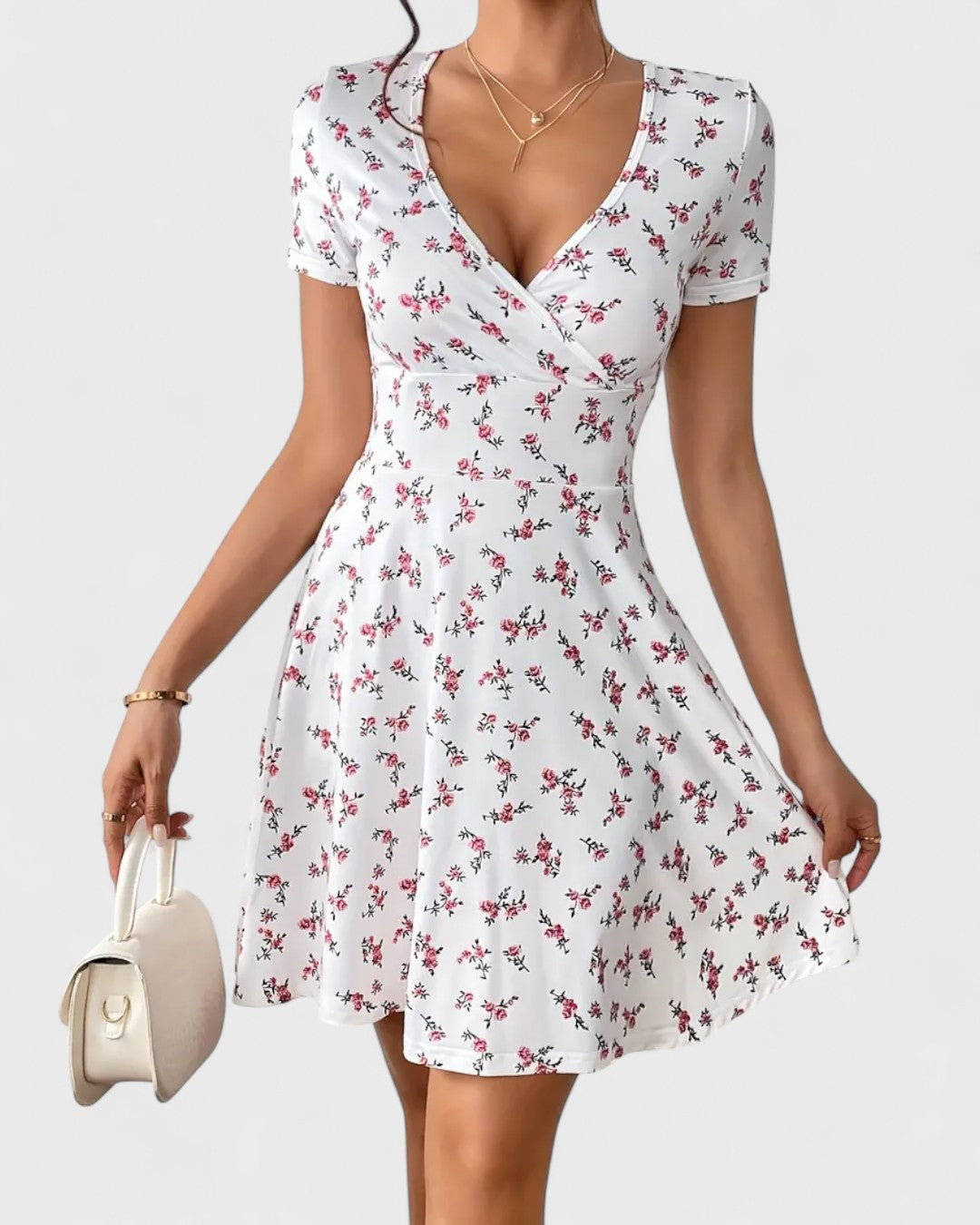 Robe portefeuille à fleurs
