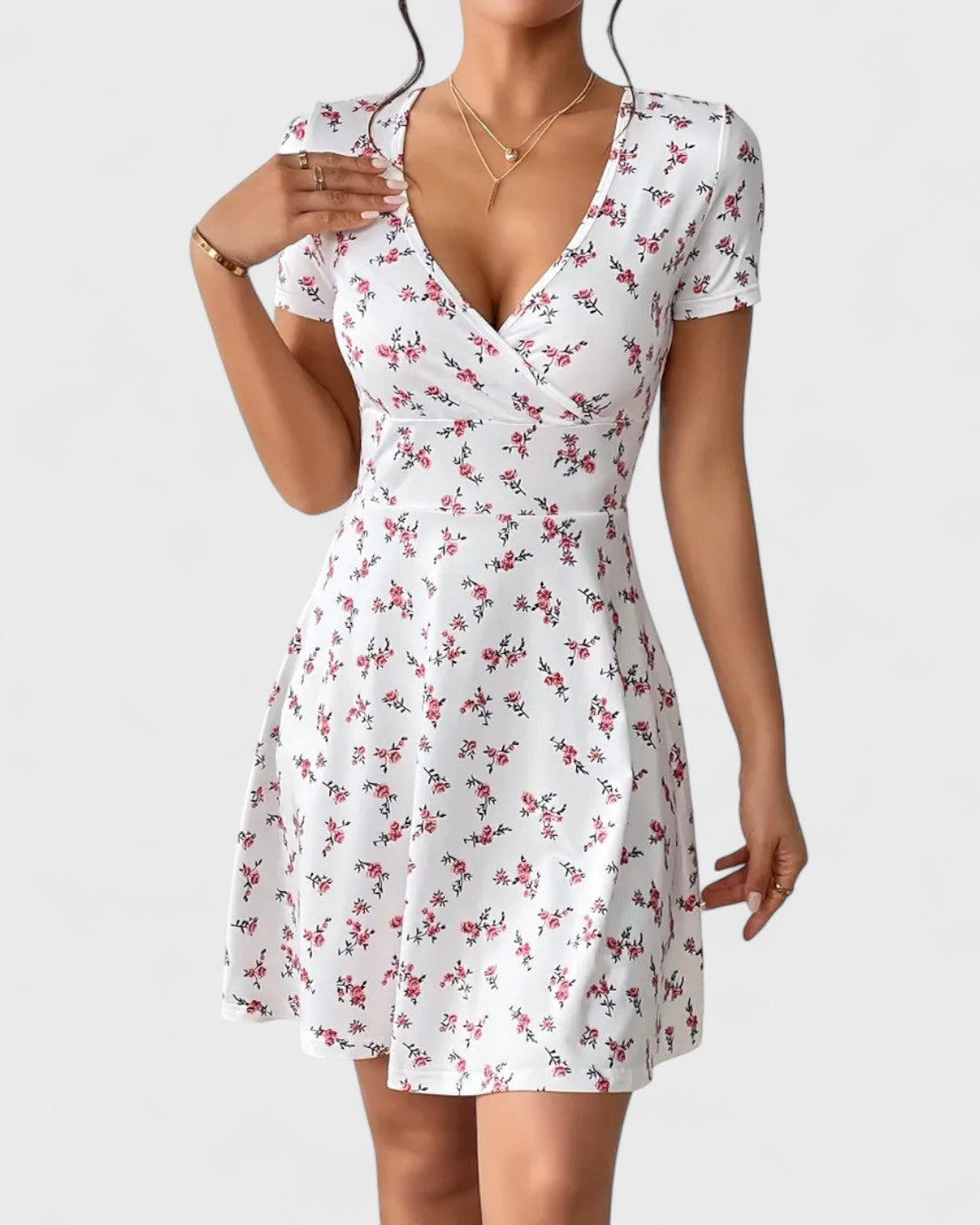 Robe portefeuille à fleurs