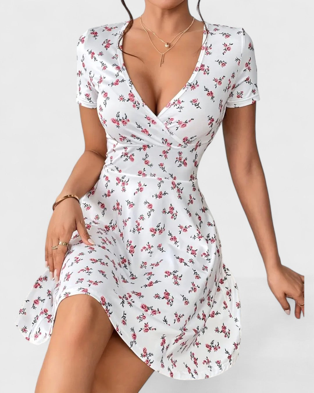 Robe portefeuille à fleurs
