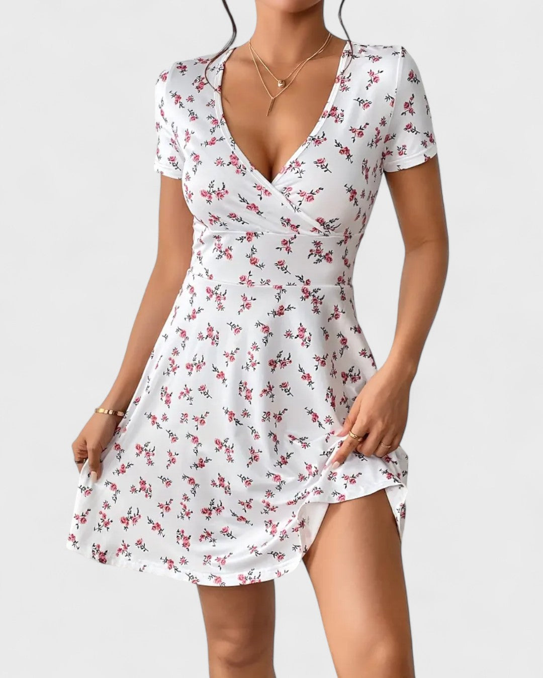 Robe portefeuille à fleurs