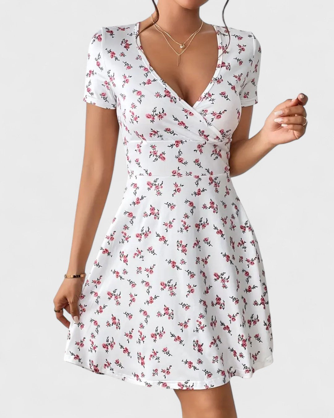 Robe portefeuille à fleurs