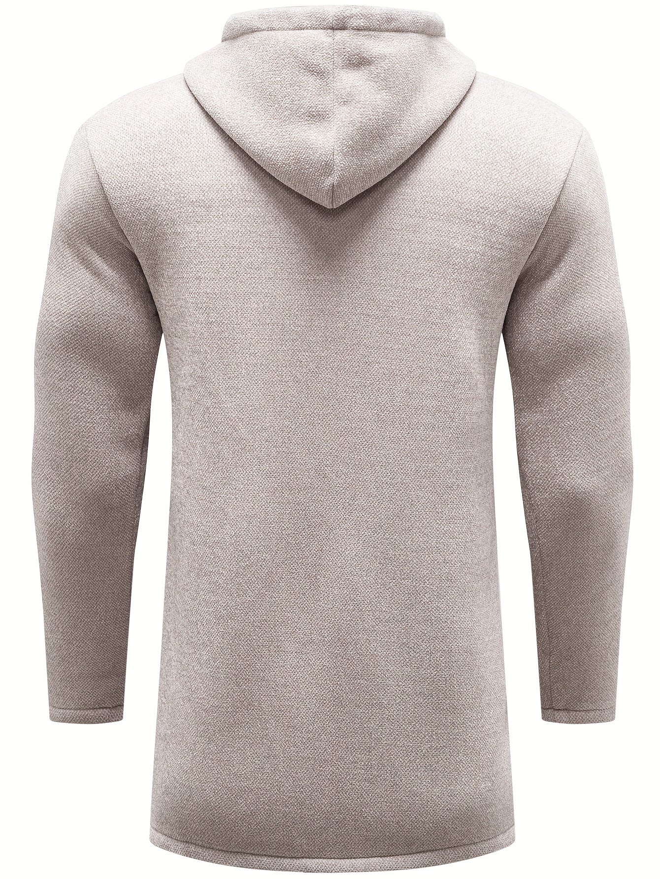 Manteau à Capuche Mi-Long en Tricot Confortable