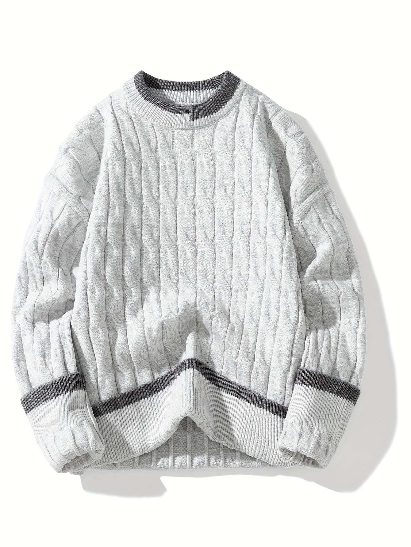 Pull décontracté à col ras du cou pour hommes