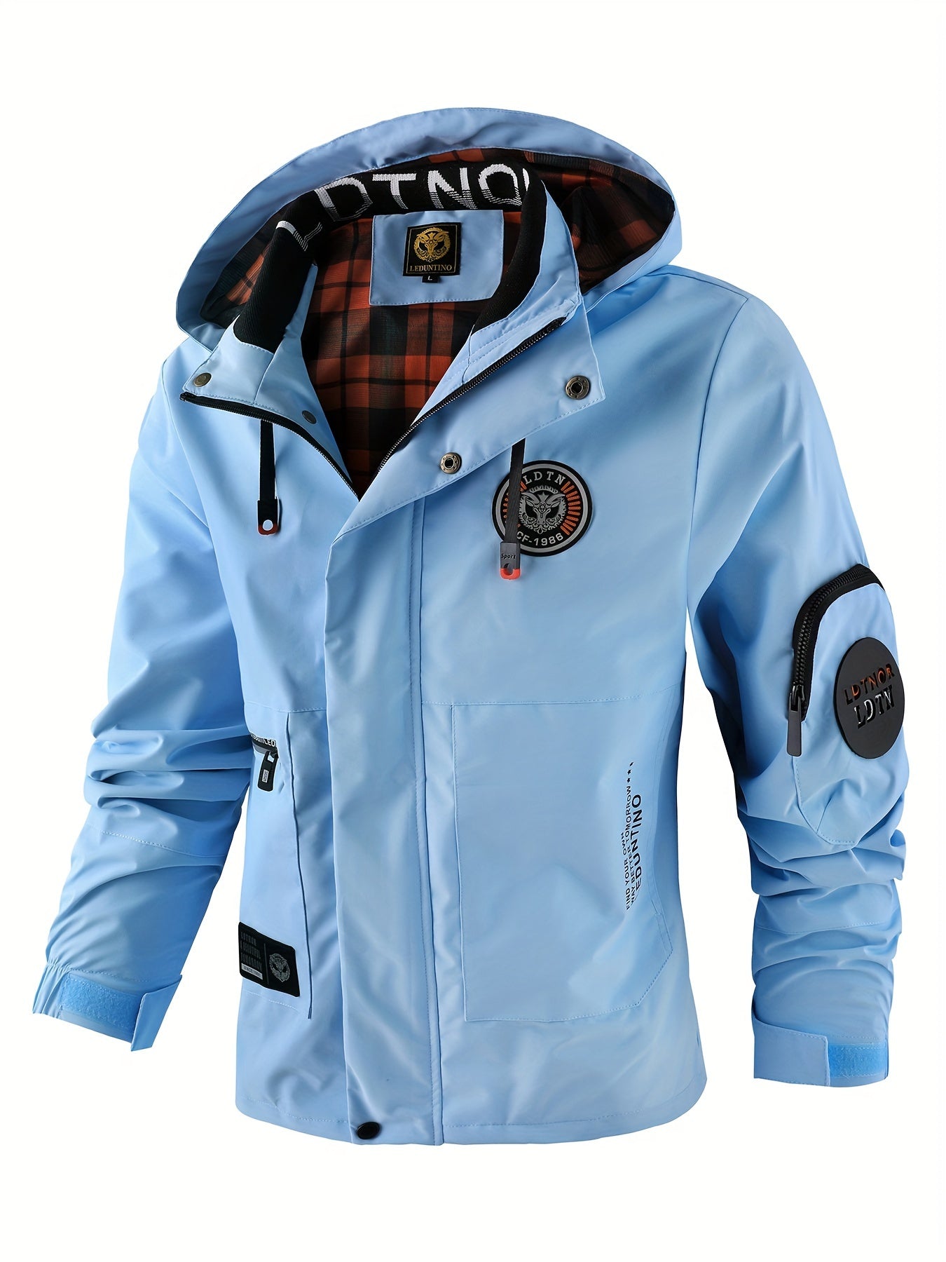 Veste à Capuche avec Broderie et Poches Multiples