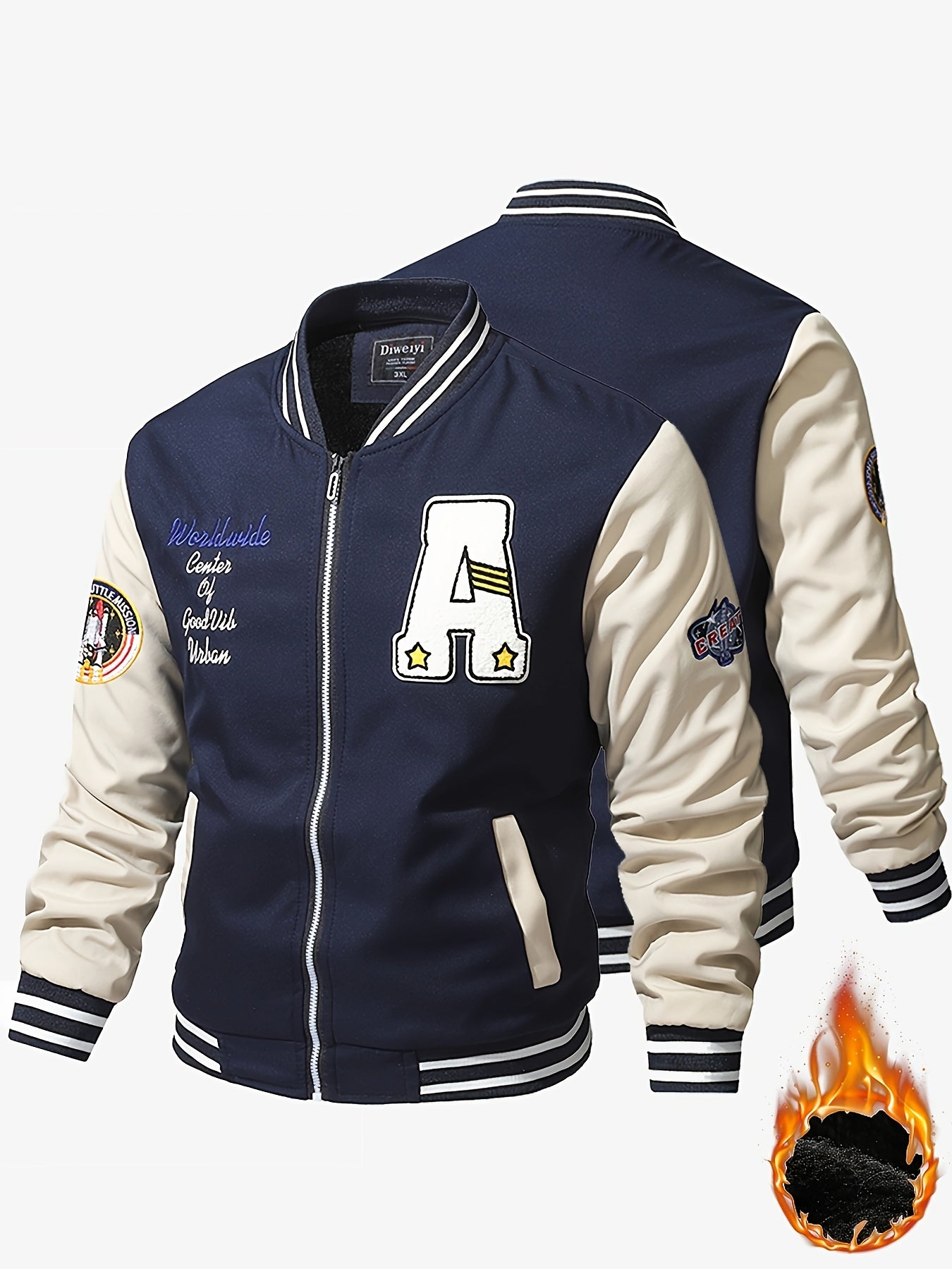 Veste Homme à Imprimé avec Col Montant pour Extérieur