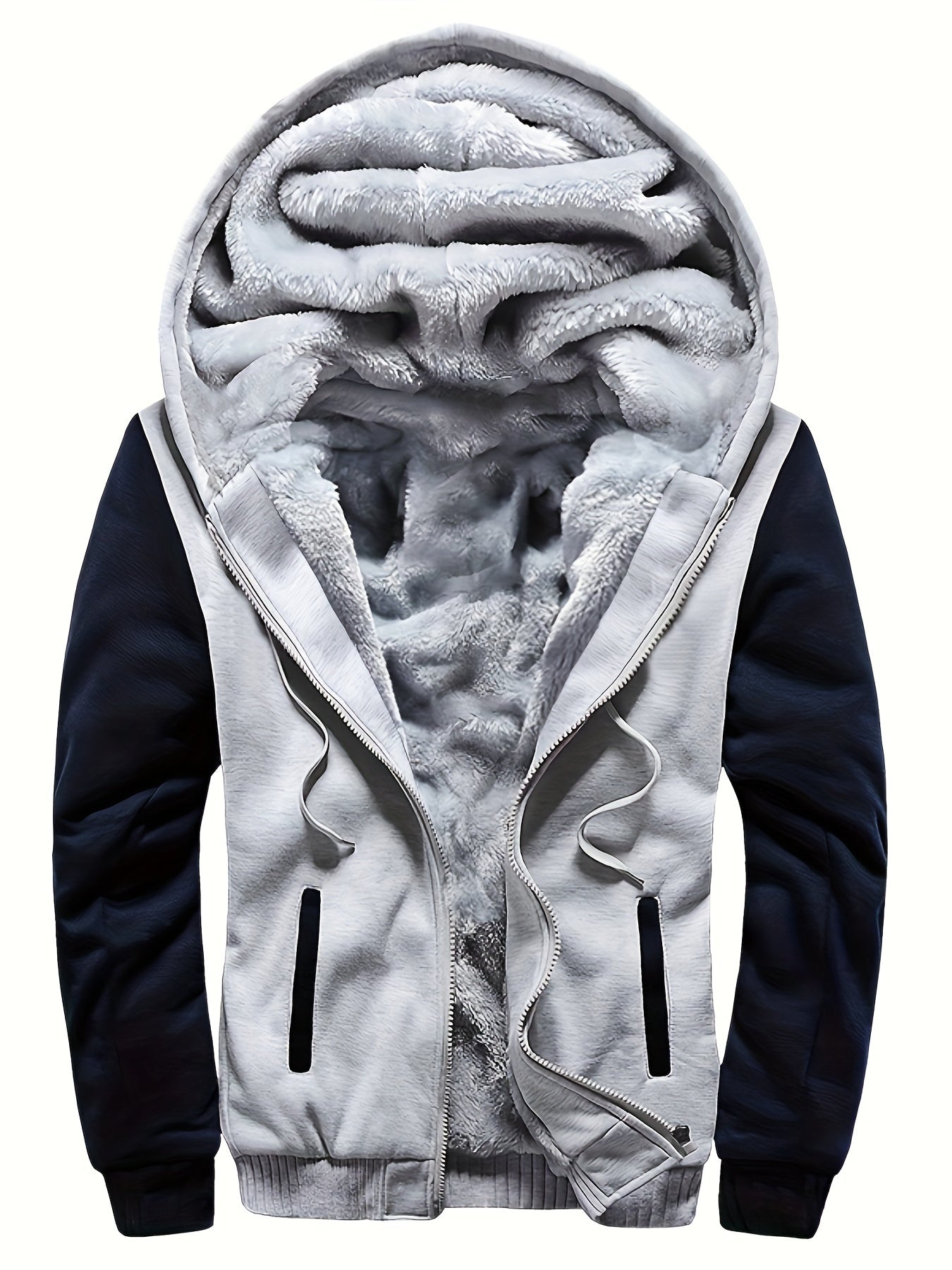 Veste Polaire Chaude à Capuche Décontractée pour Hommes