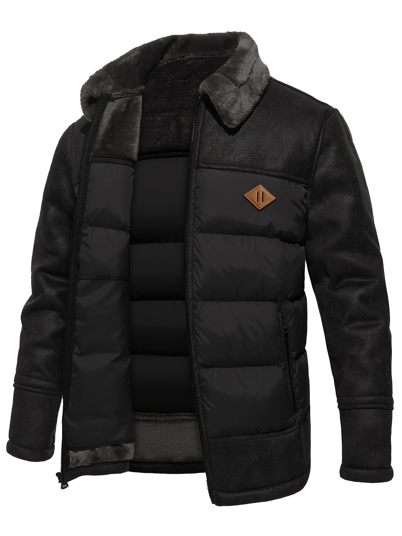 Veste d'Hiver Chaude en Polaire avec Poches pour Hommes
