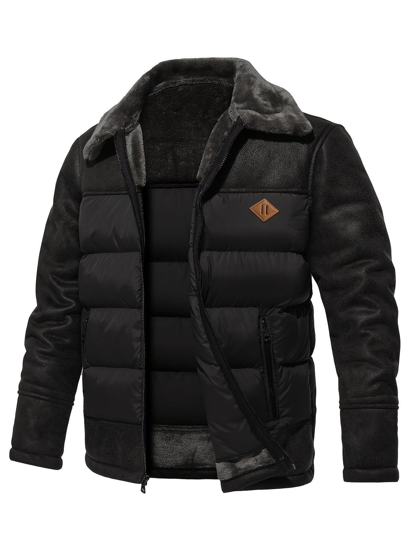 Veste d'Hiver Chaude en Polaire avec Poches pour Hommes