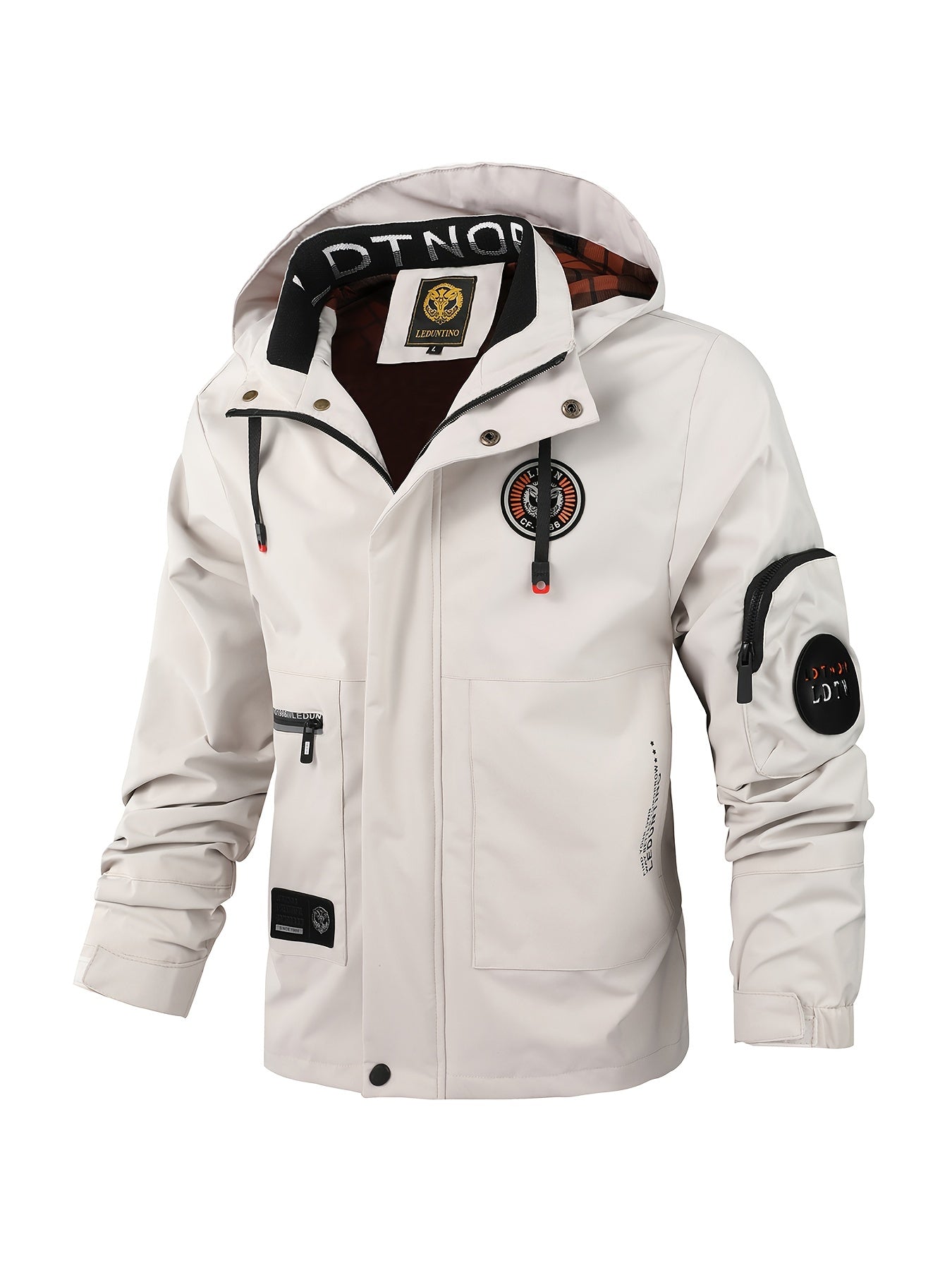 Veste à Capuche avec Broderie et Poches Multiples