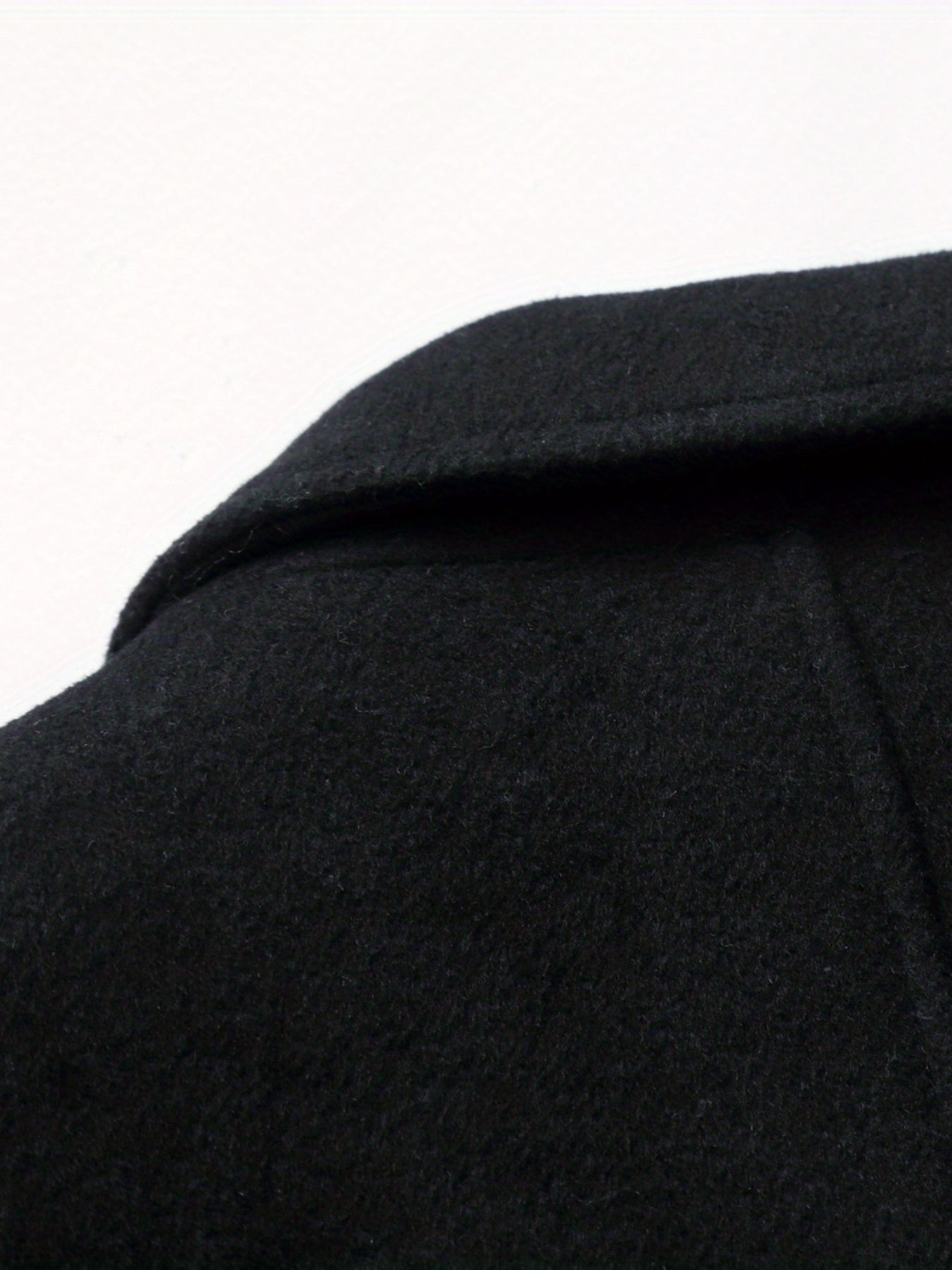 Manteau Long en Laine Mélangée avec Revers pour Hommes