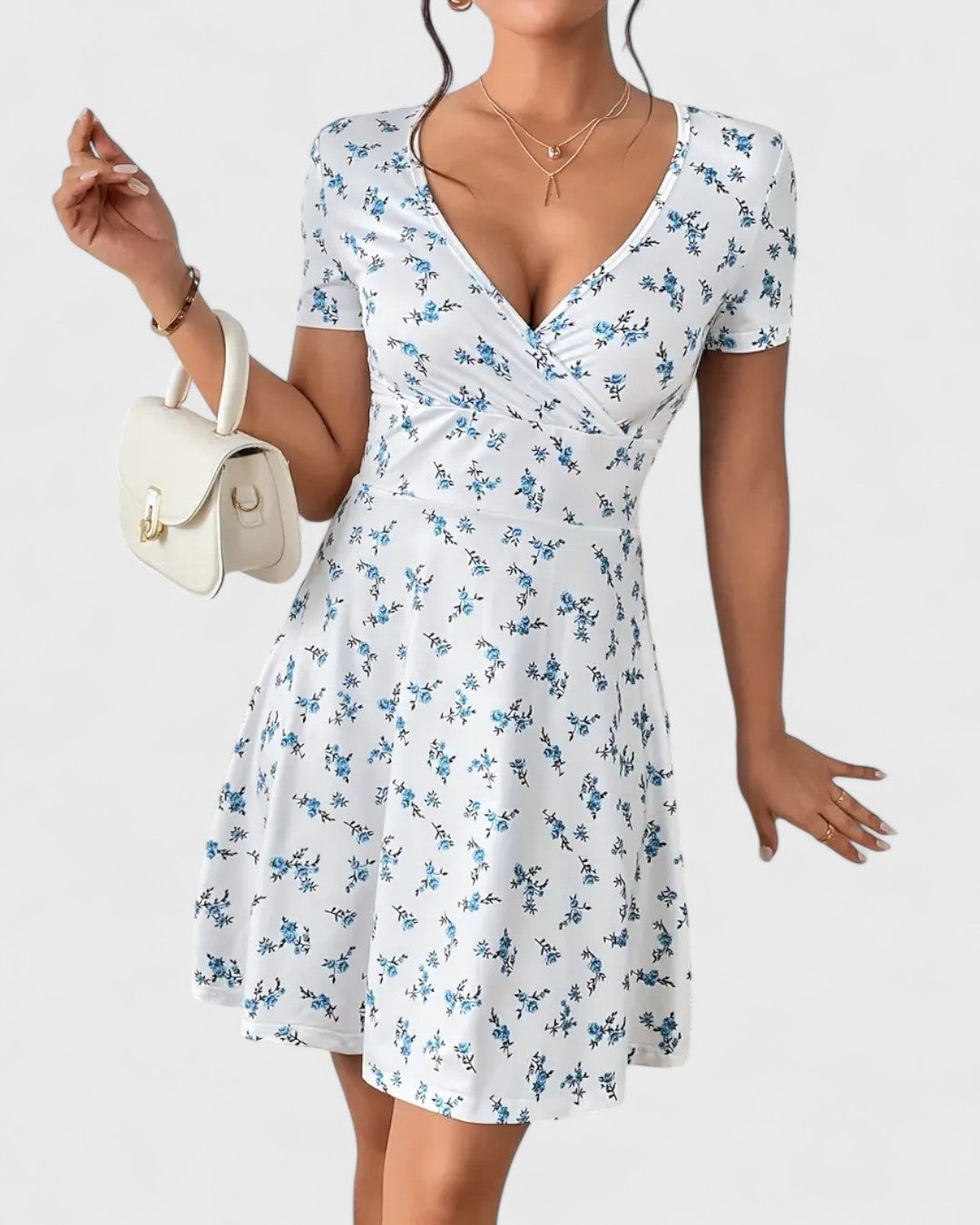 Robe portefeuille à fleurs