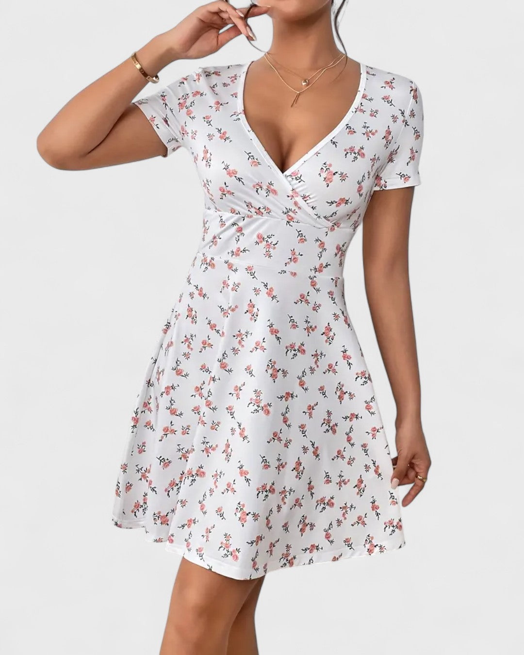 Robe portefeuille à fleurs