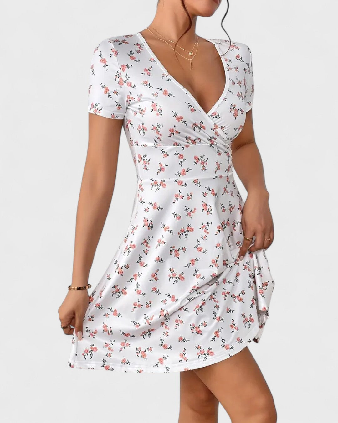 Robe portefeuille à fleurs