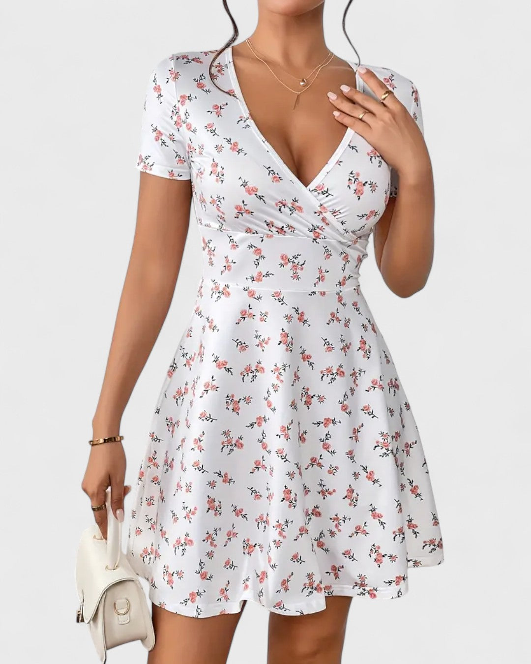Robe portefeuille à fleurs