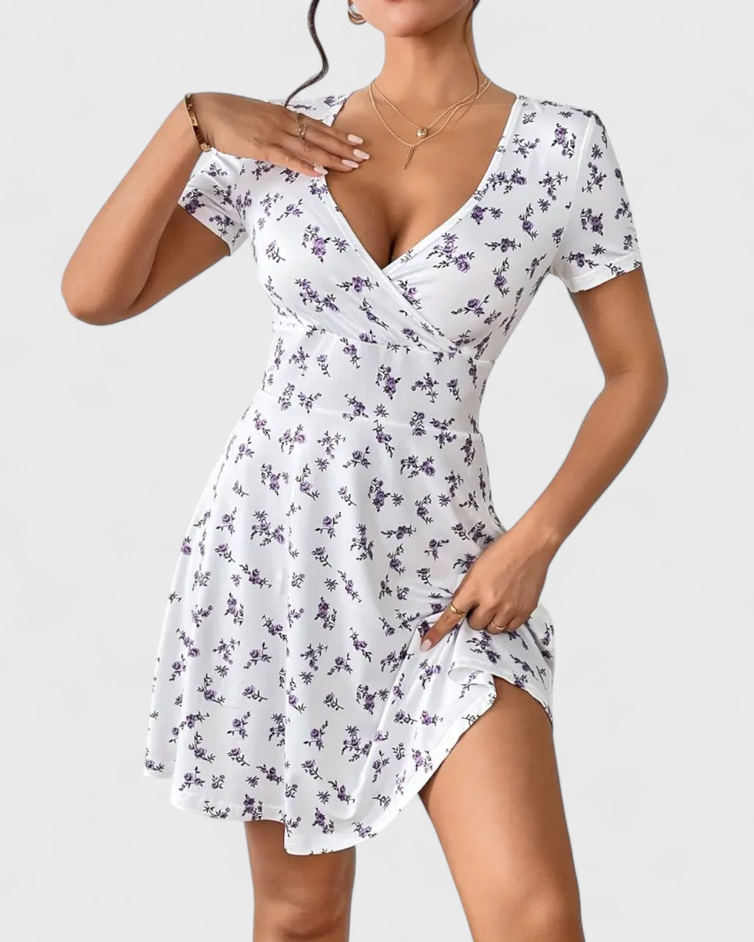 Robe portefeuille à fleurs