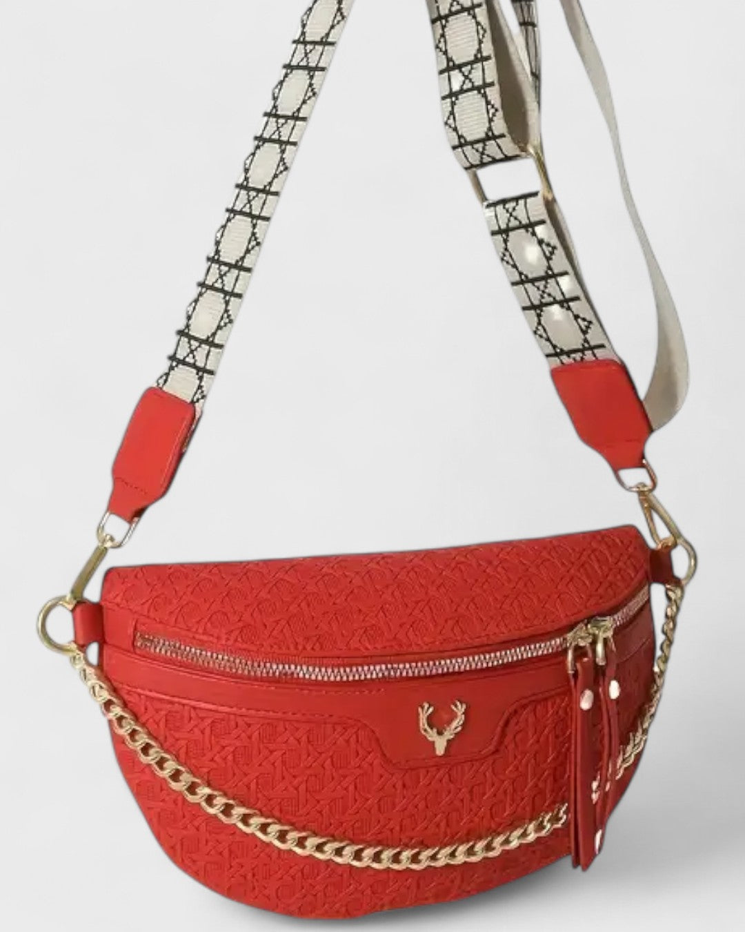 Mireille | Sac banane texturé avec chaîne dorée