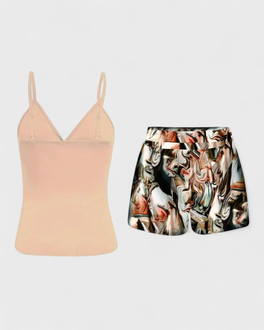 Ensemble top à bretelles et short fleuri
