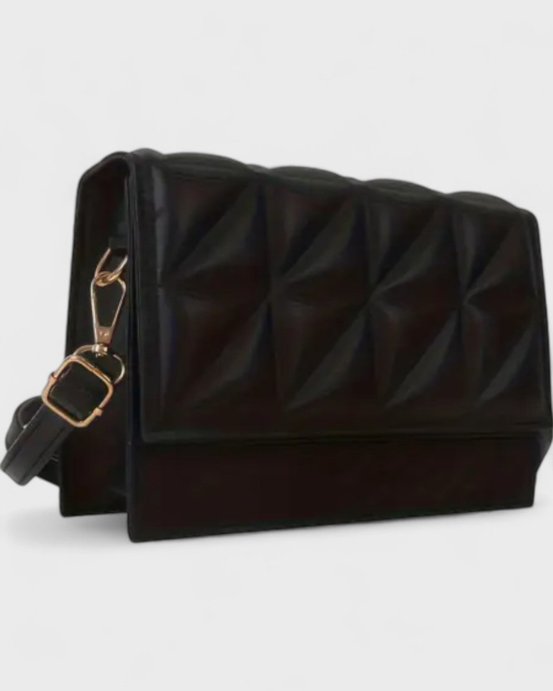 Mini sac bandoulière noir à motif losange