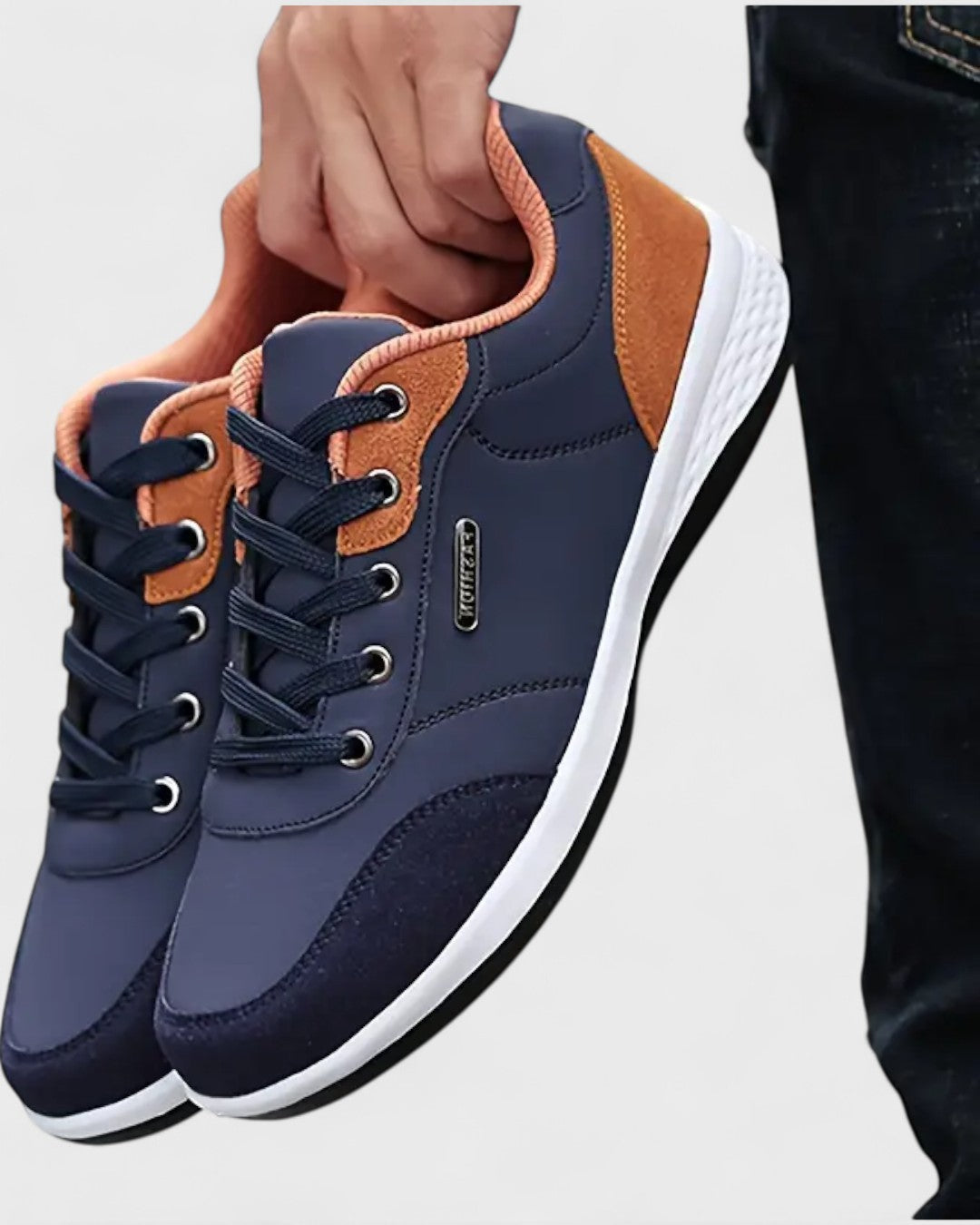 Baskets en cuir pour homme avec semelle légère
