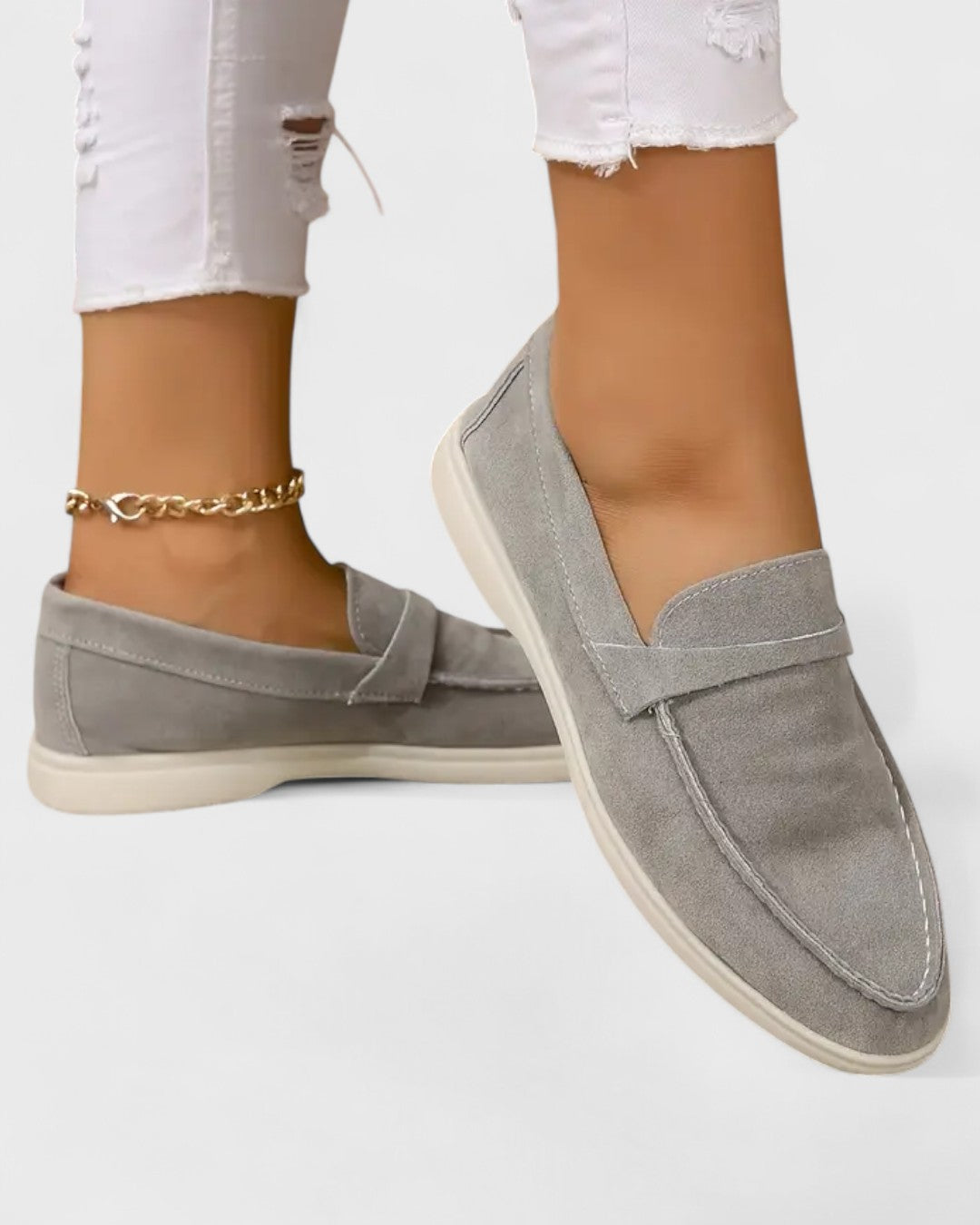 Mocassins femme en suédine