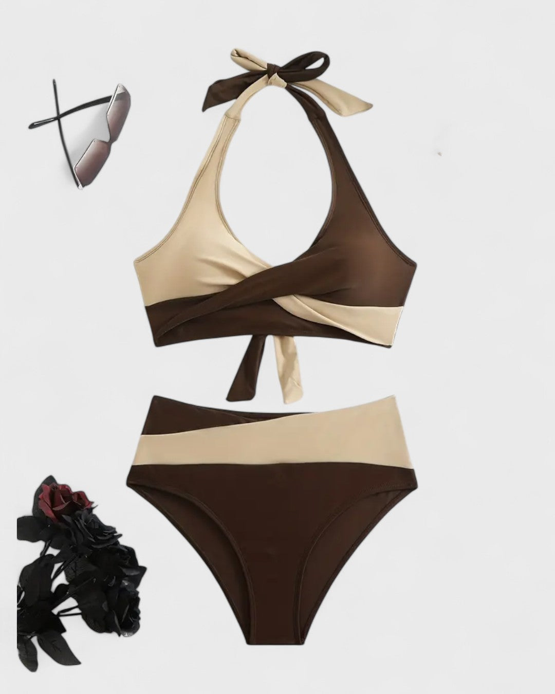 Maillot de bain deux pièces en blocs de couleurs