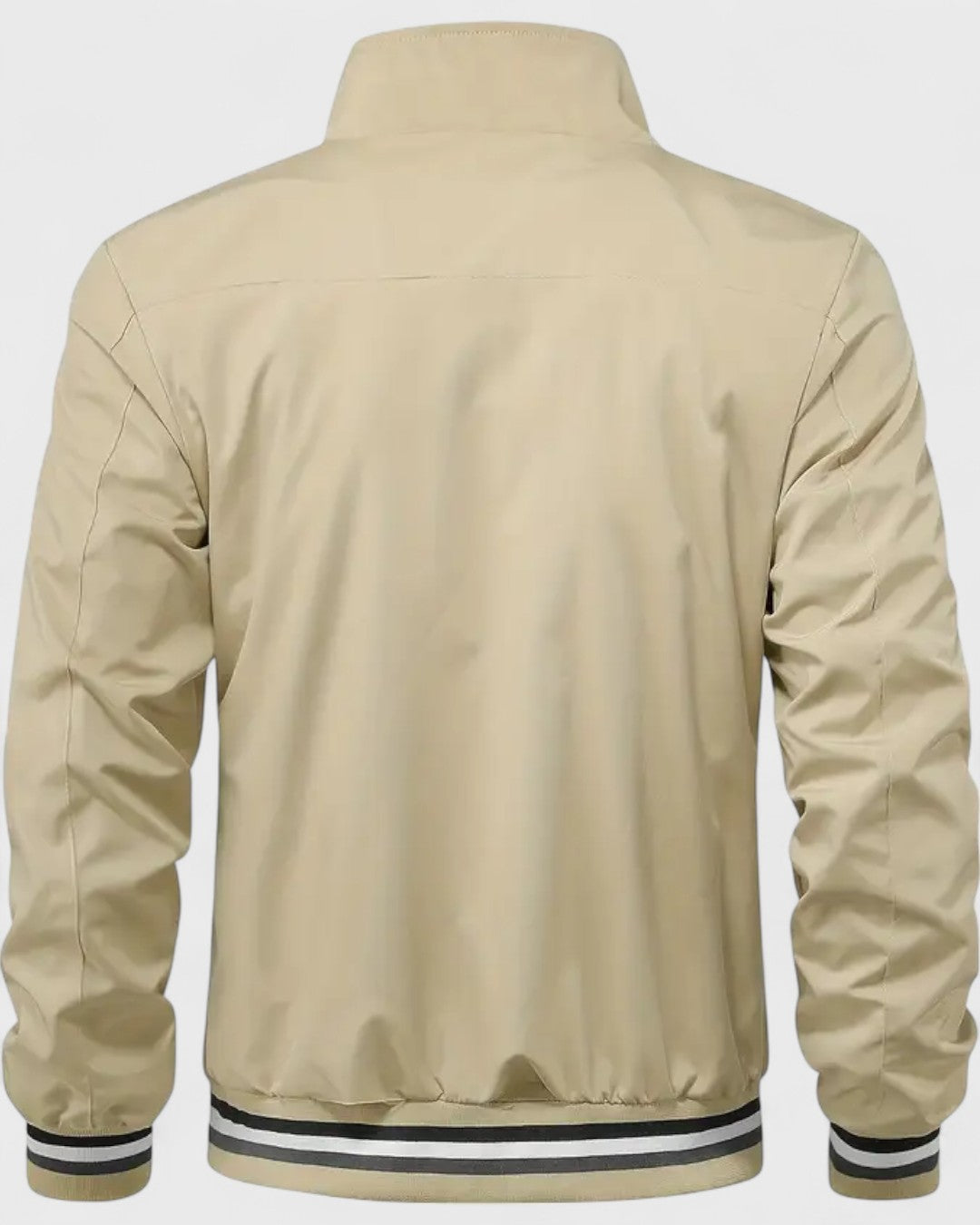 Blouson décontracté à col montant rayé