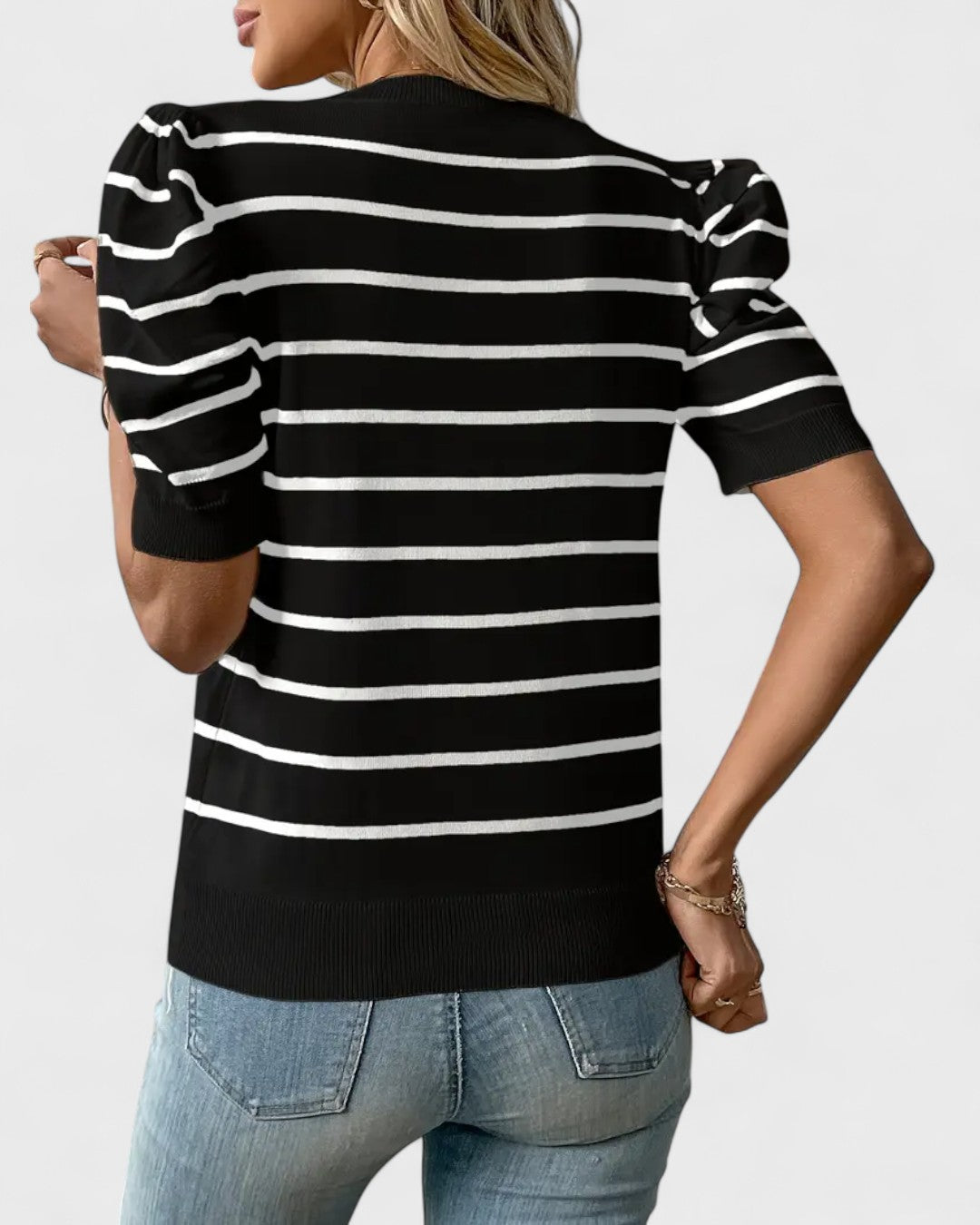 Chemise rayée à manches bouffantes