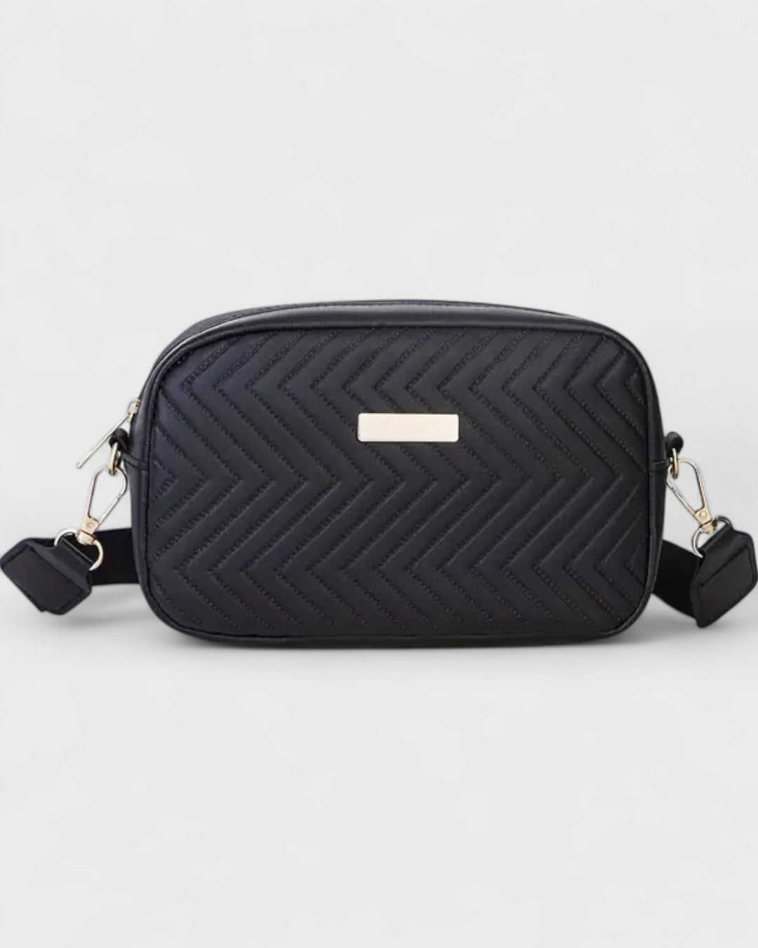 Nathalie | Sac bandoulière matelassé noir compact
