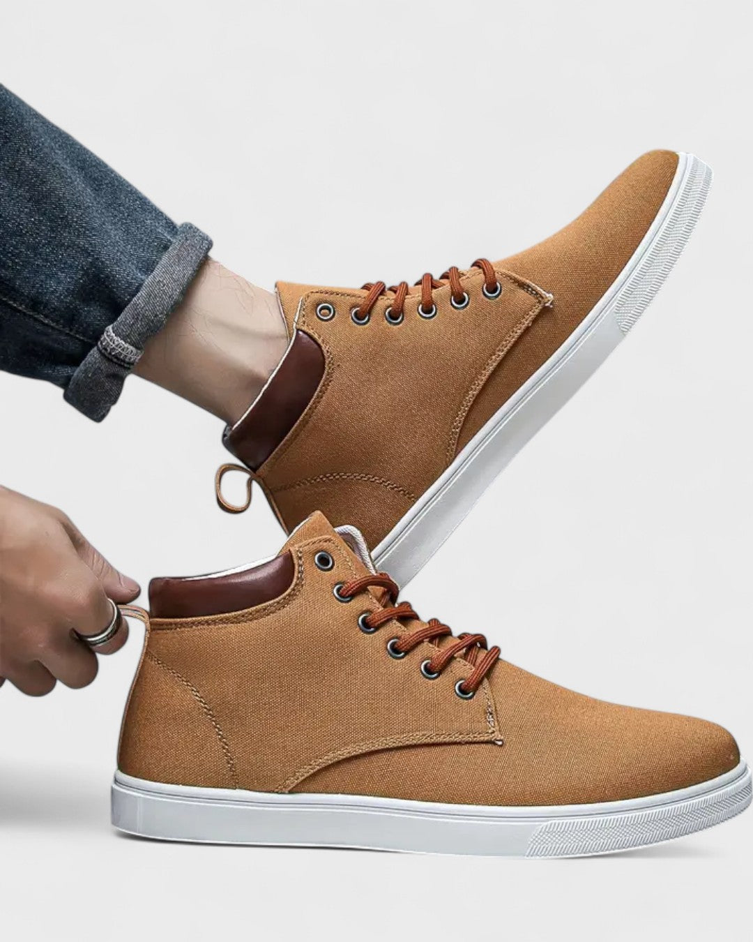 Baskets montantes en toile pour homme