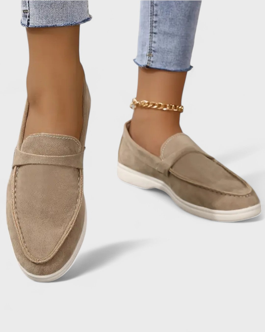 Mocassins femme en suédine