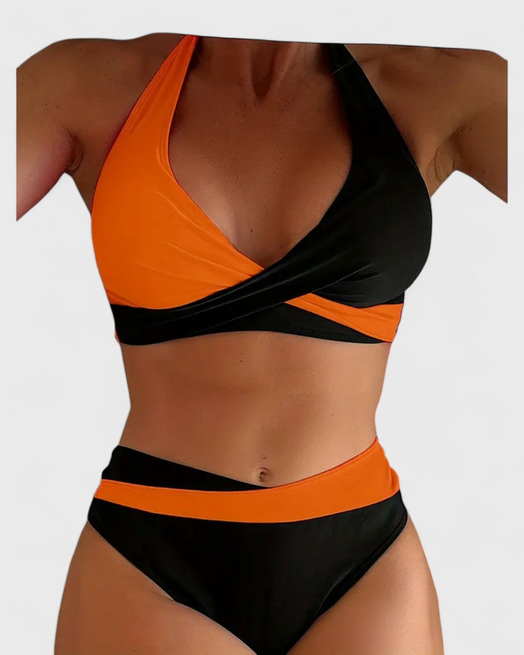 Maillot de bain deux pièces en blocs de couleurs