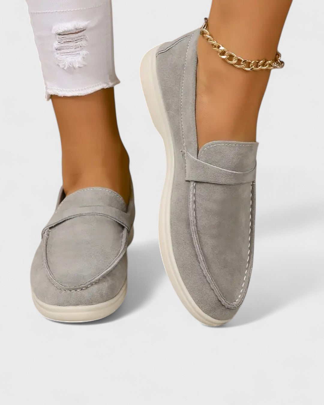Mocassins femme en suédine