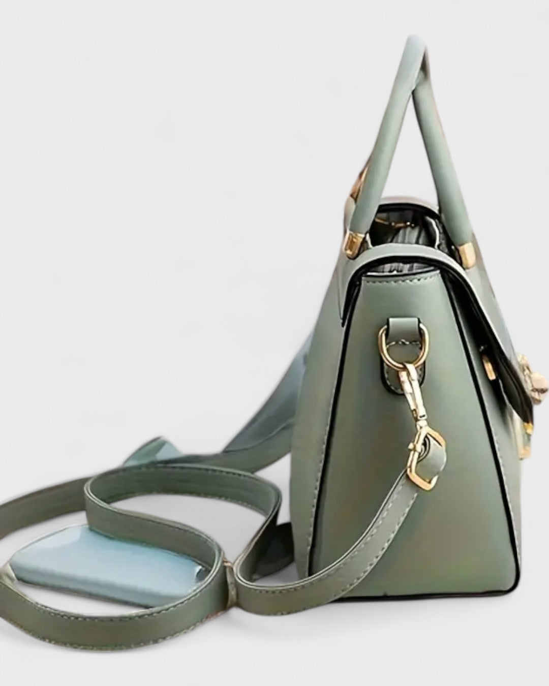 Sac à main raffiné avec poignée dorée