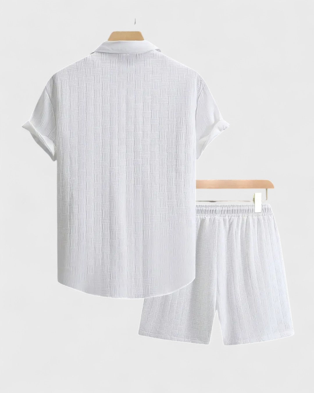 Ensemble chemise et short de plage en maille texturée