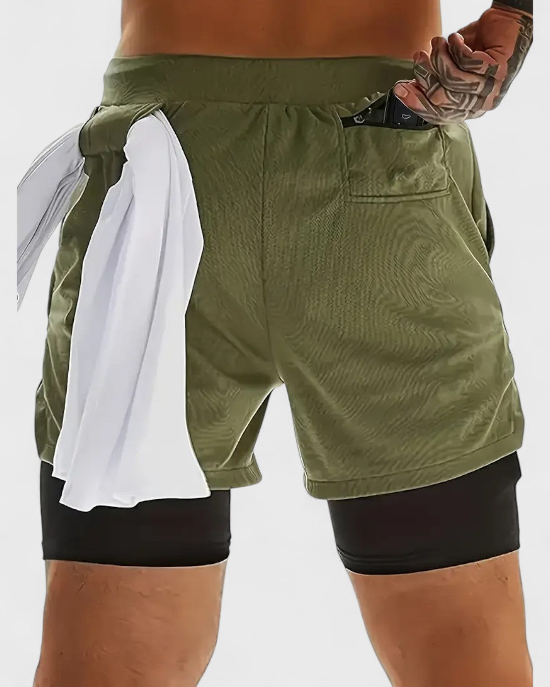 Short d'entraînement homme 2-en-1