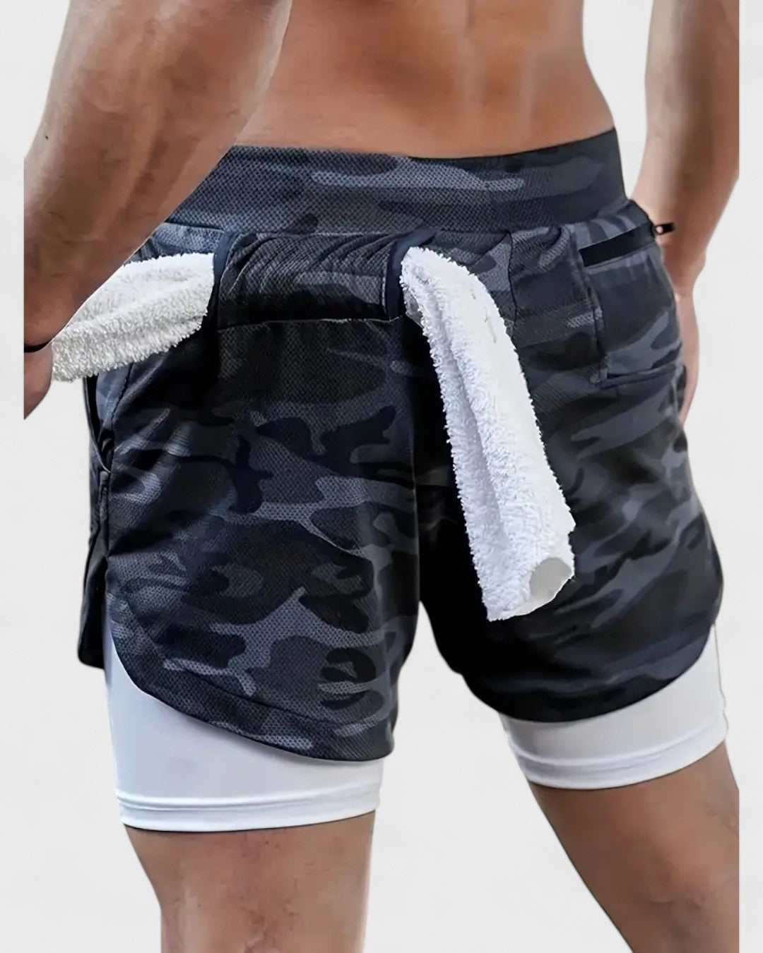 Short d'entraînement homme 2-en-1