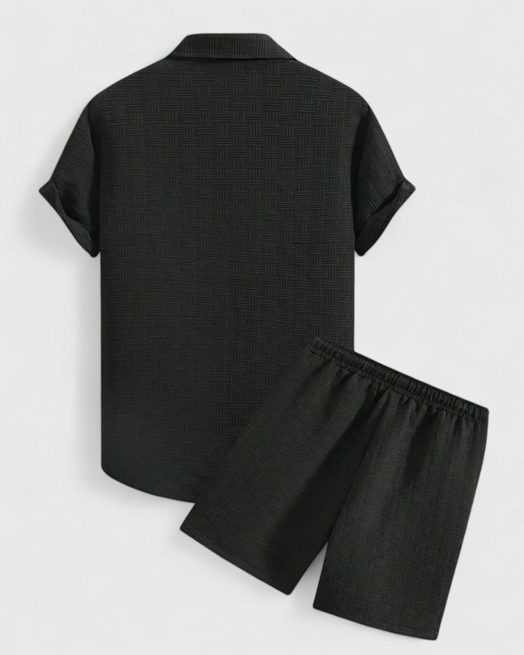 Ensemble chemise et short de plage en maille texturée
