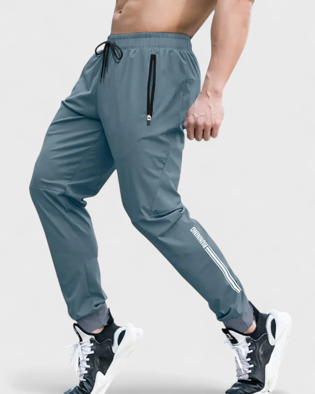 Joggers de sport bleu marine pour homme avec fermetures zippées