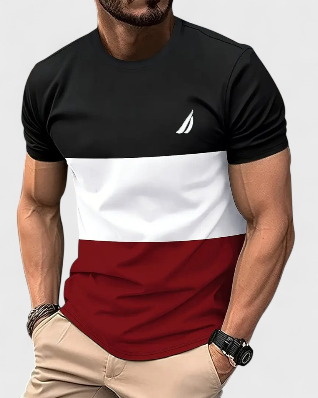 T-shirt homme en coton Color Block