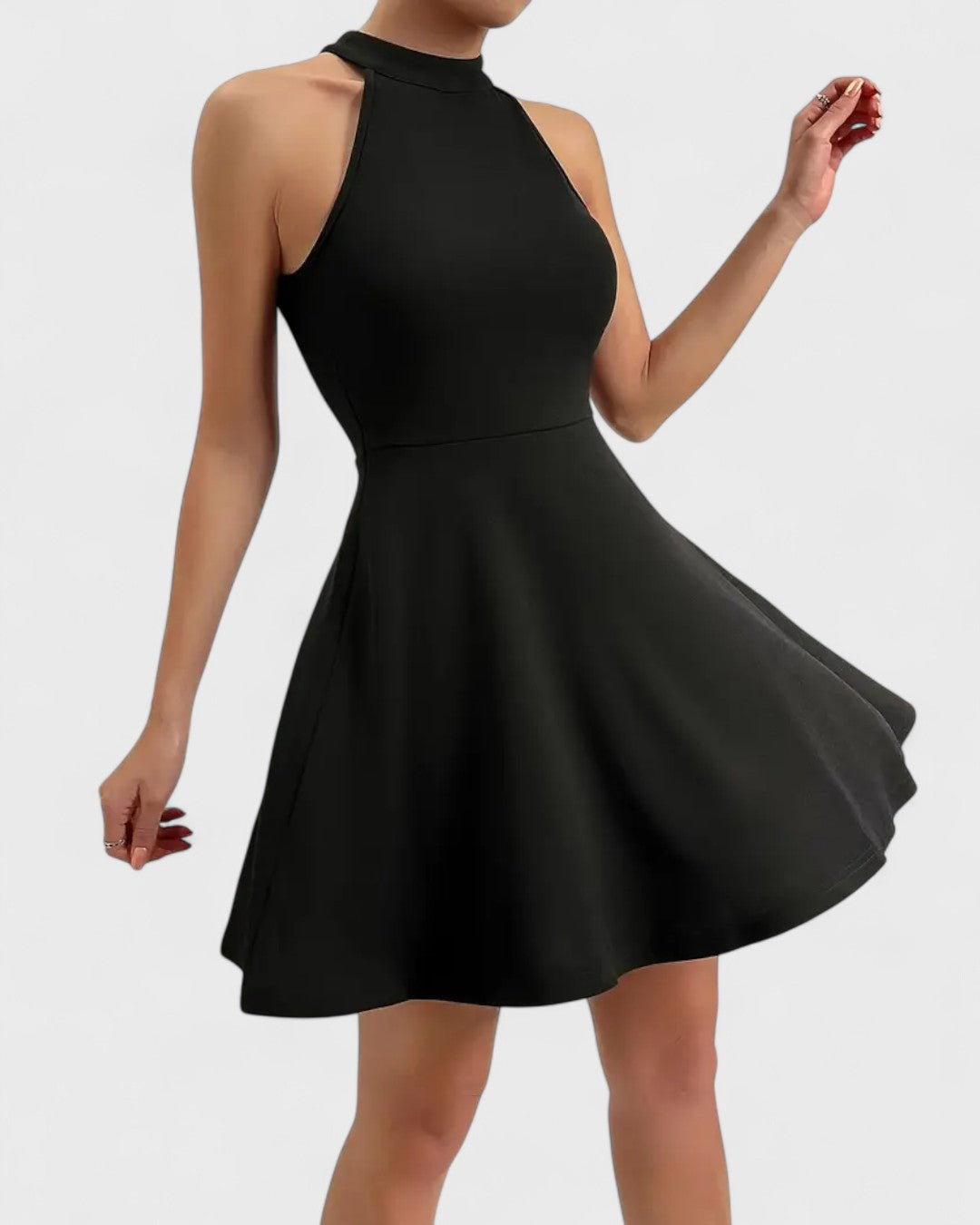Émeline | Robe patineuse dos nageur col montant