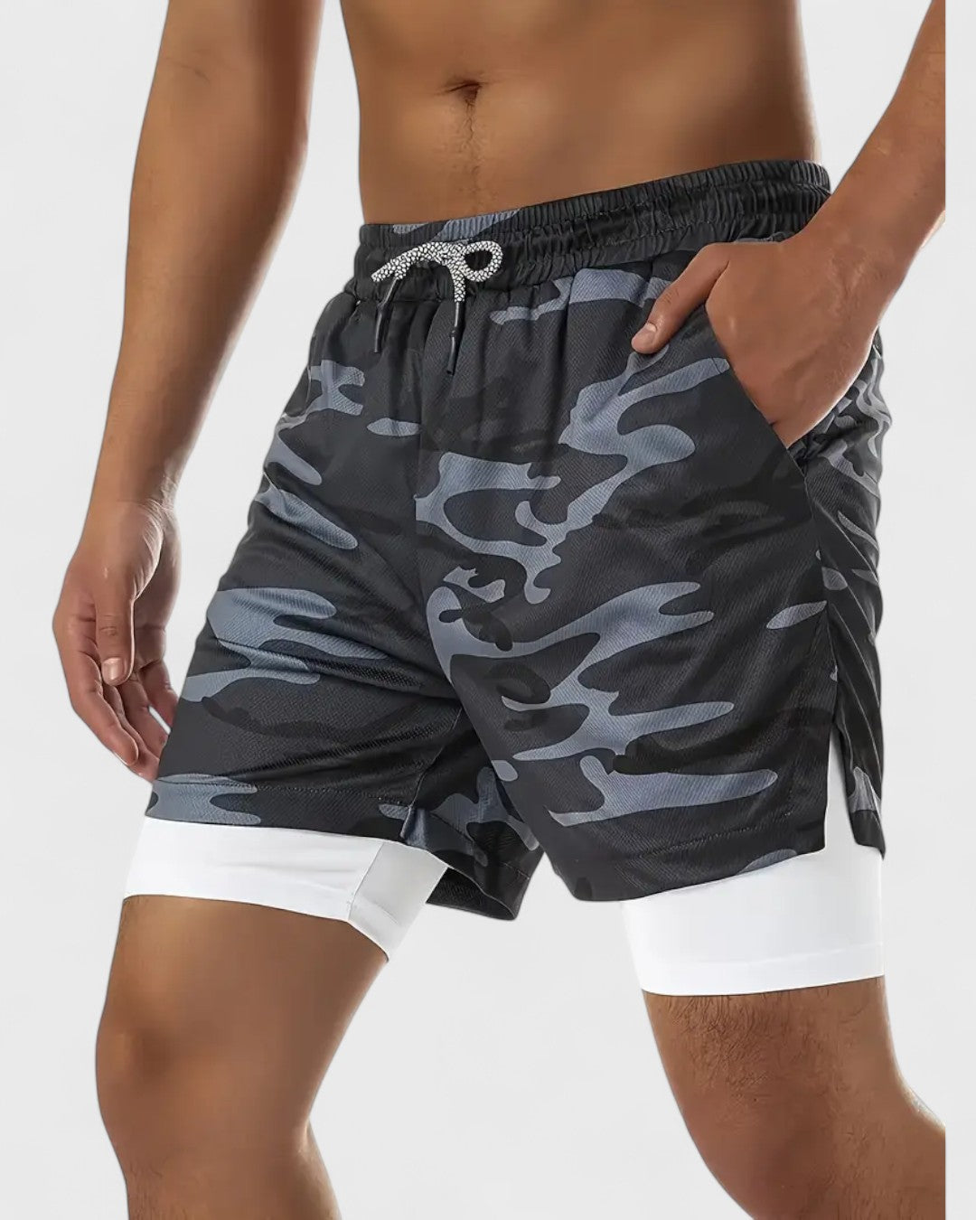 Short d'entraînement homme 2-en-1