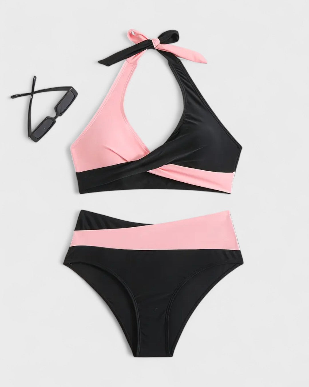 Maillot de bain deux pièces en blocs de couleurs