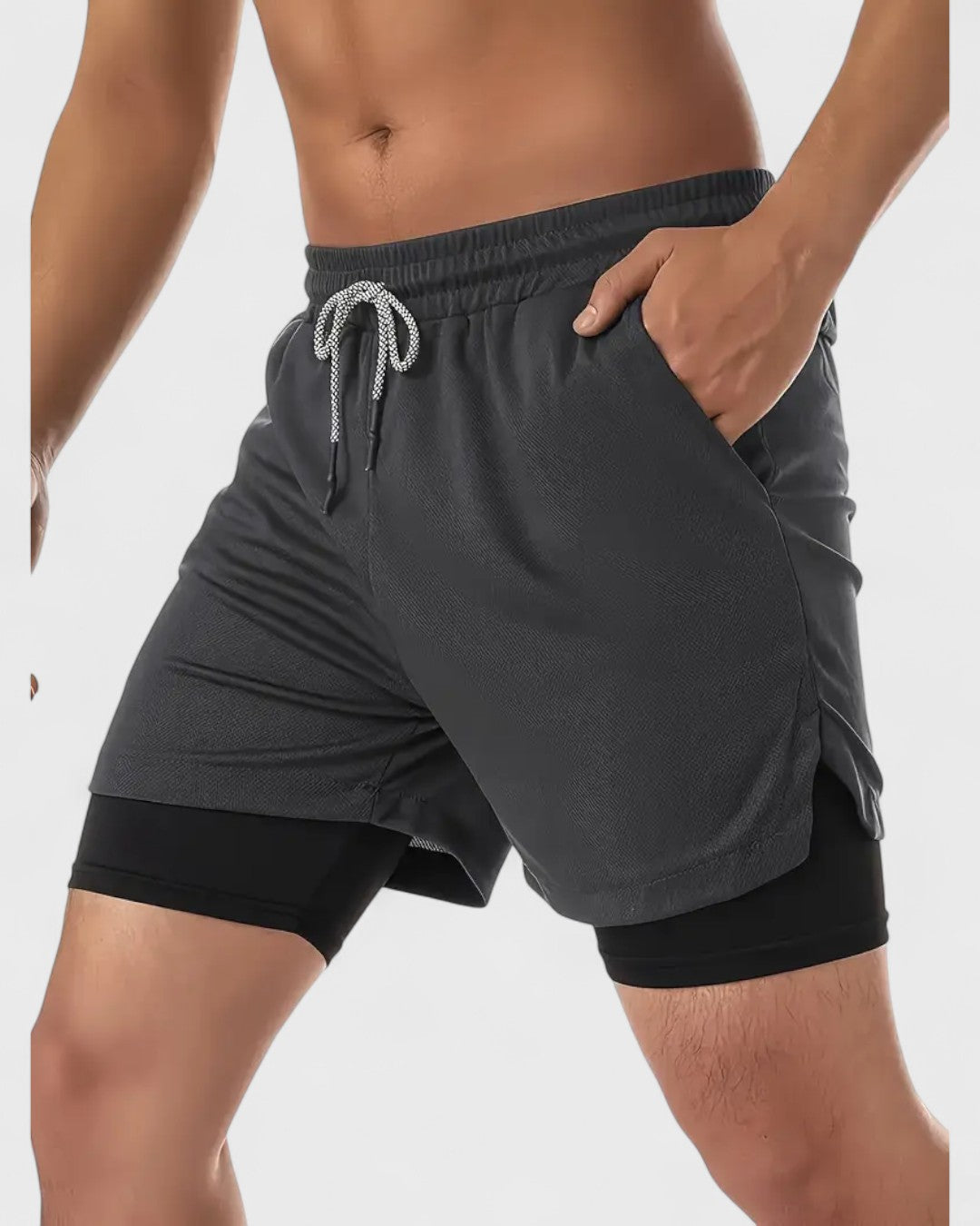 Short d'entraînement homme 2-en-1