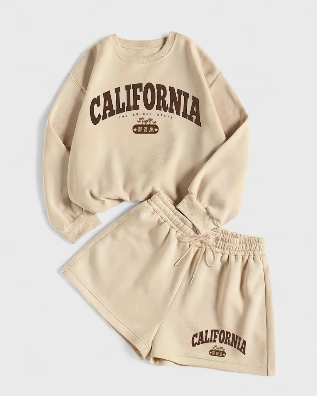 Ensemble sweat en molleton beige