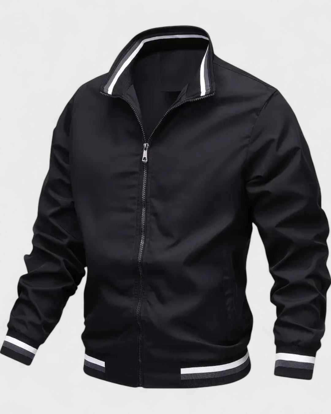 Blouson décontracté à col montant rayé